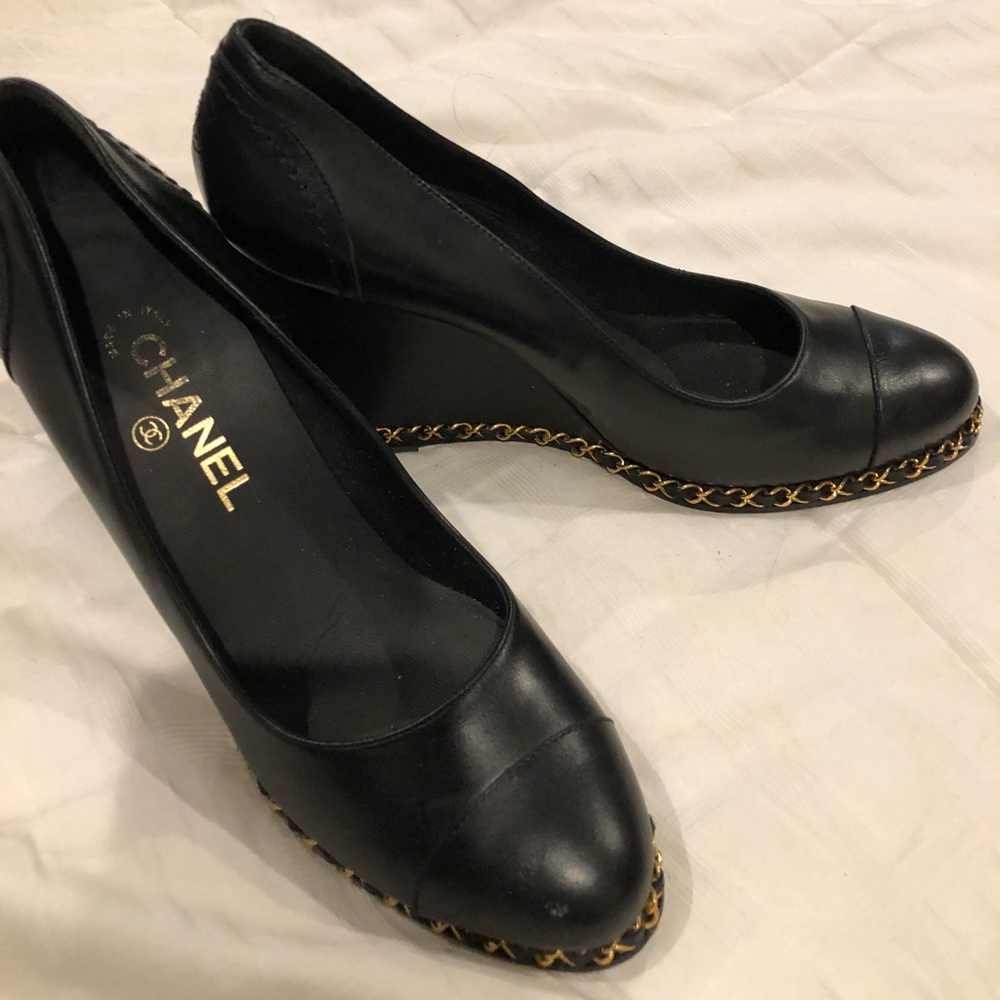 CHANEL Chain Wedge Heels